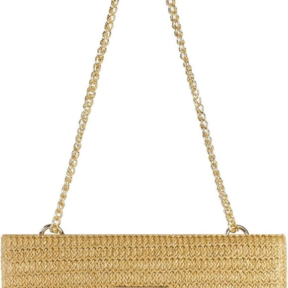 Handbags - Straw Clutch Purses Women Summer Beach Handbags Boho Woven Envelope Wallet Fold